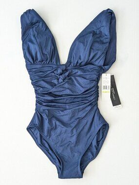 Carmen Marc Valvo Sunlit Seas One Piece Swimsuit Midnight Blue Womens 4
